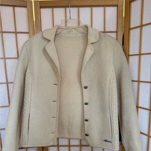 Salzburger Ivory 100% Pure Wool Ladies Tailored Jacket Size 38 (6 ) Vintage